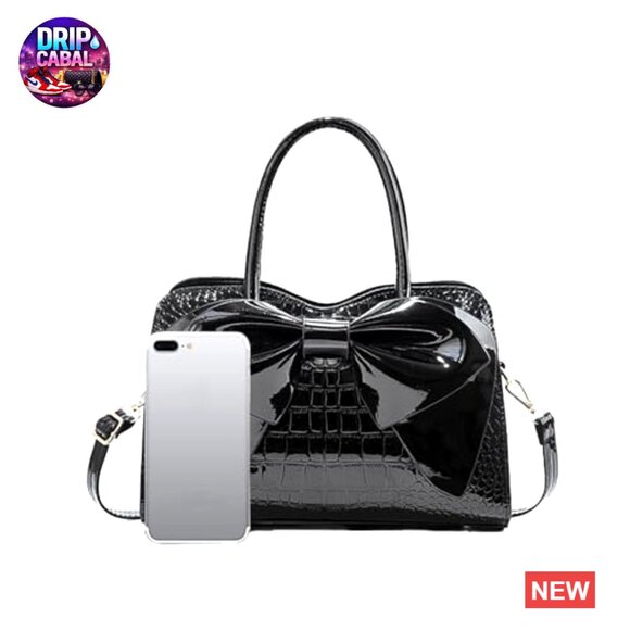 Crocodile Embossed Tote Bag Elegant Vintage Hobo Satchel Evening Party Purse - Picture 7 of 7